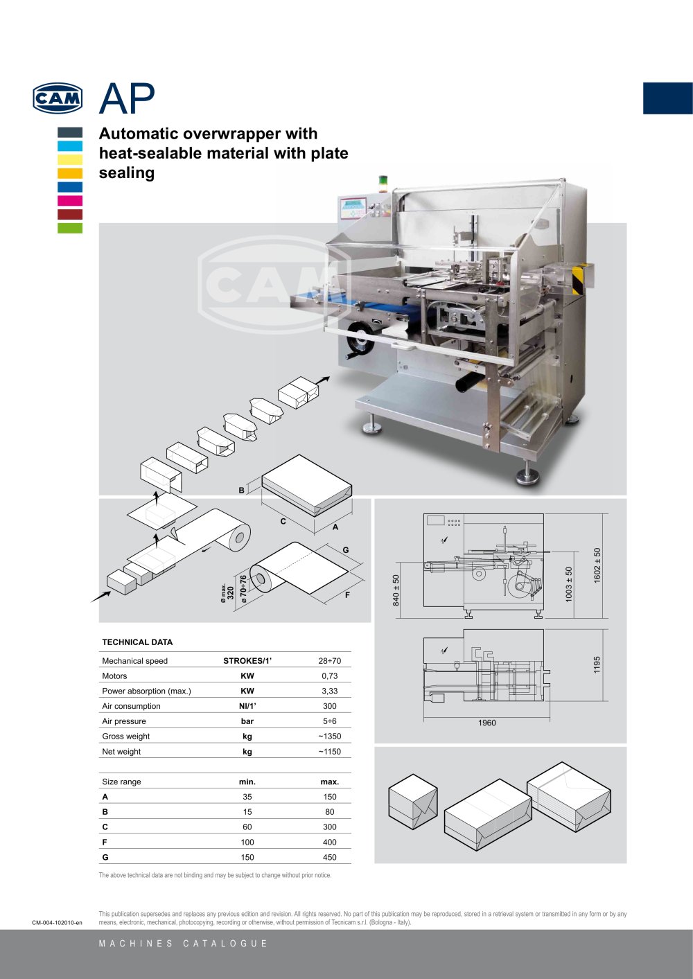 AP automatic overwrapper with heat-sealable material with plate sealing - CAM