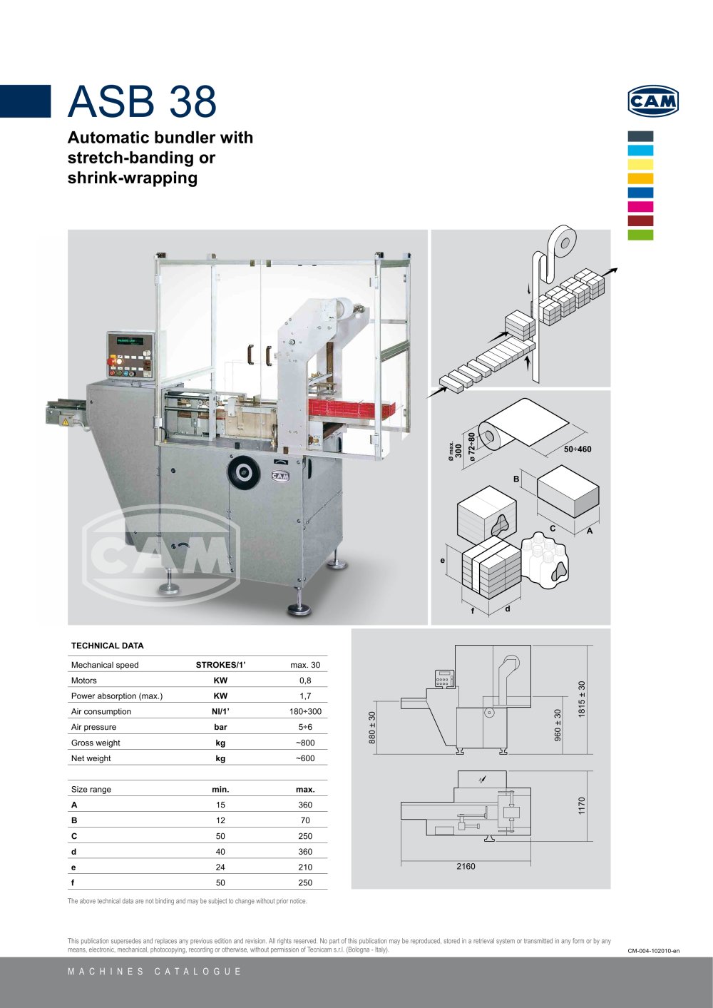 ASB38 automatic bundler with stretch-banding or shrink wrapping - CAM