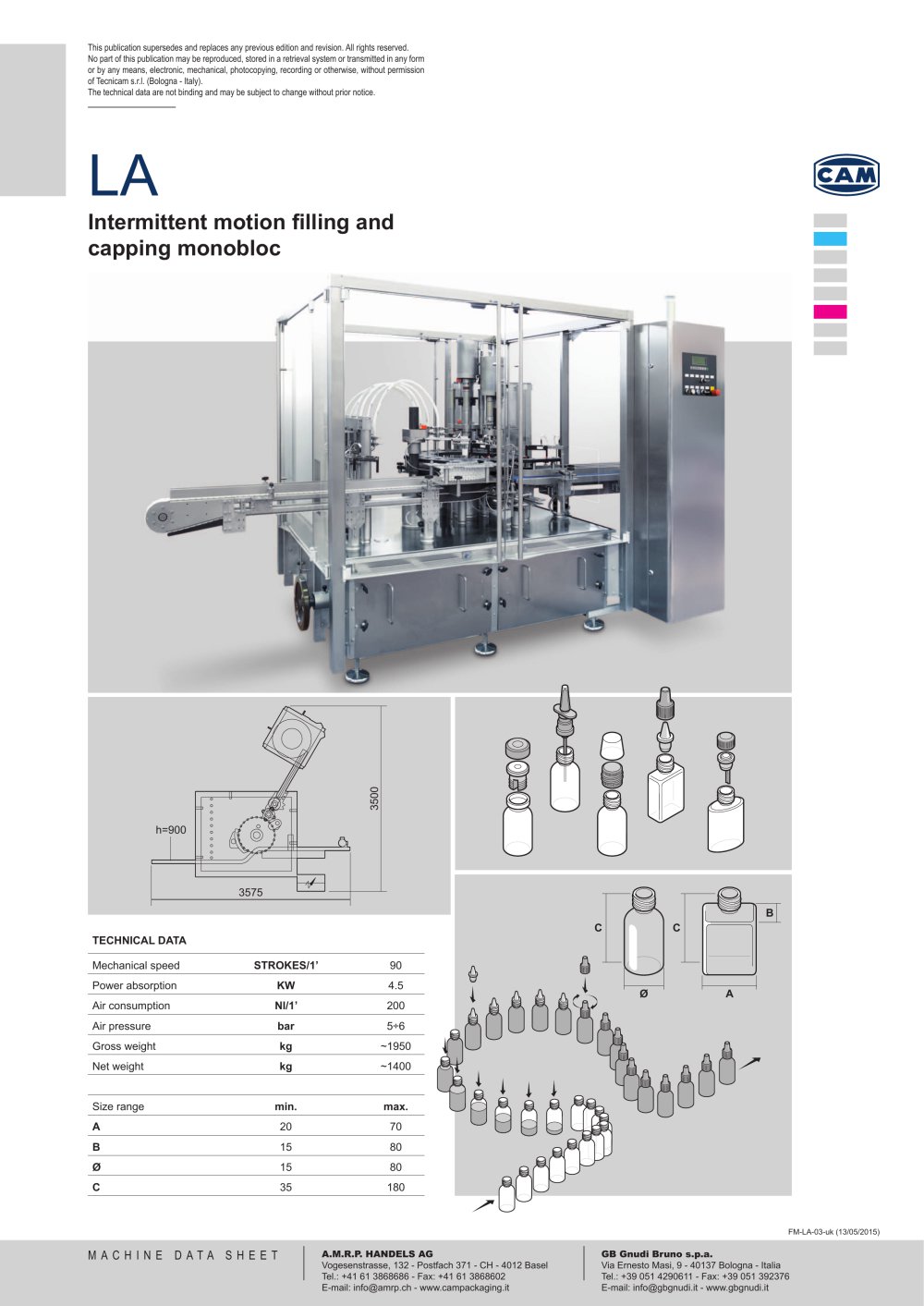 LA intermittent motion filling/capping monobloc - CAM
