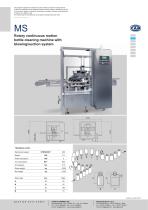 MS continuous motion bottle cleaning machine with blowing and suction system