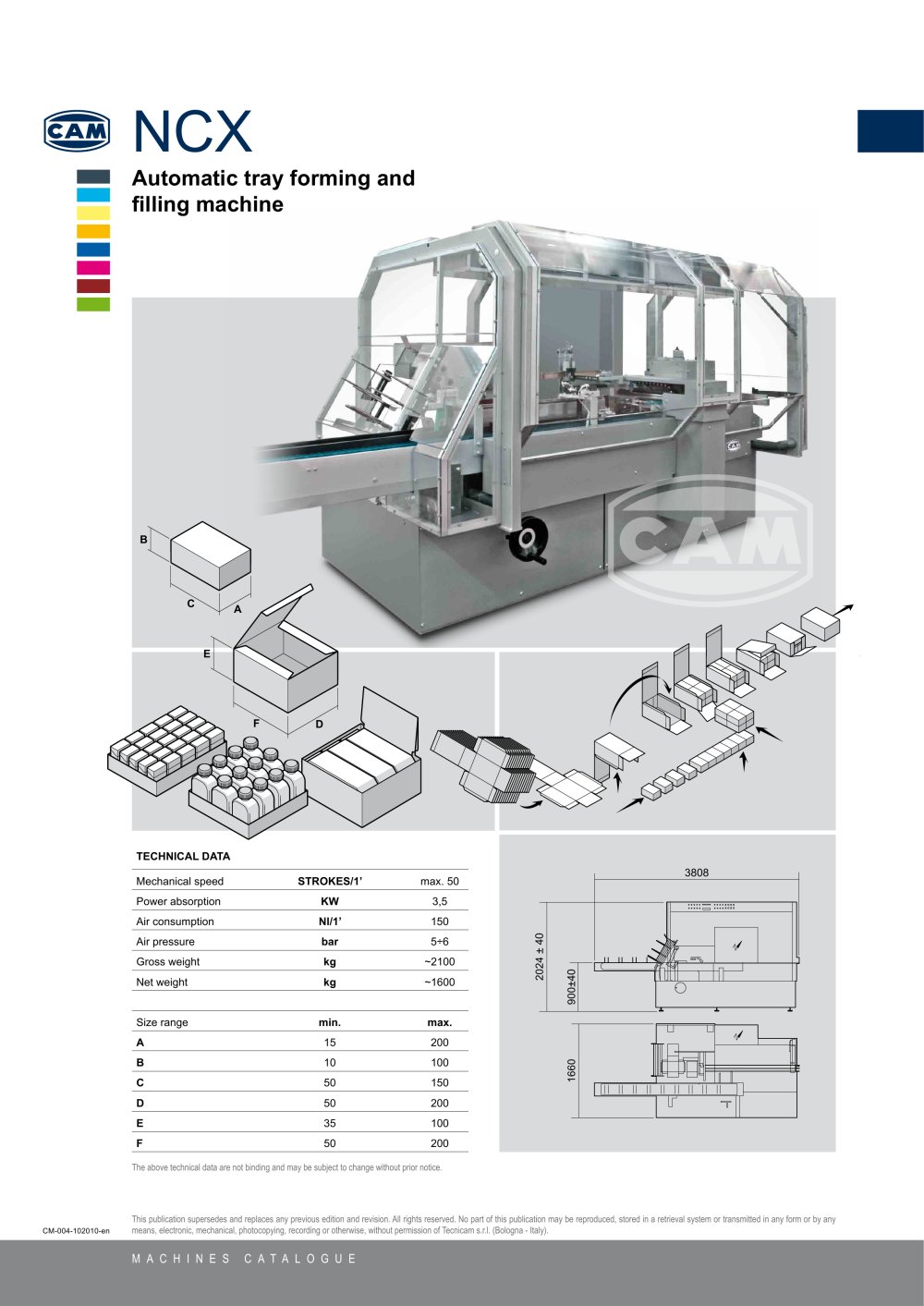 NCX automatic tray forming and filling machine - CAM
