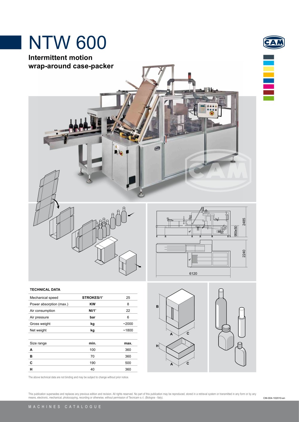 NTW600 intermittent motion wrap-around case packer - CAM