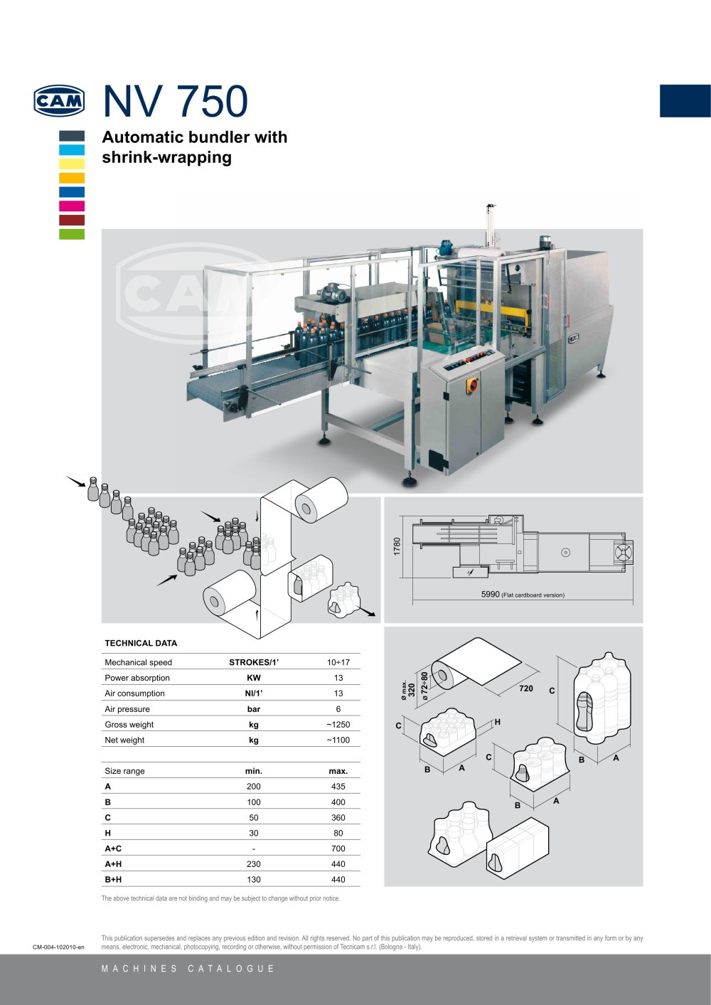 NV750 automatic bundler with shrink wrapping - CAM
