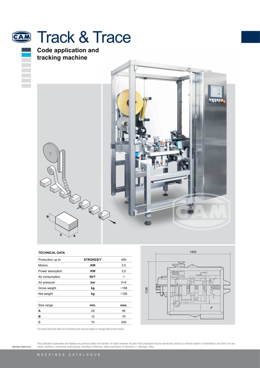 Track & Trace code application and tracking machine - CAM