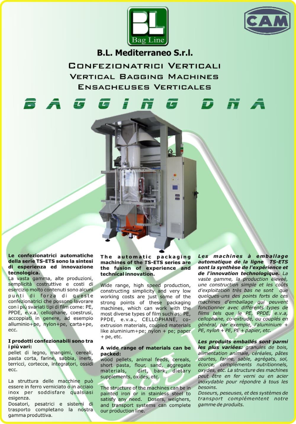 TS - Vertical FFS bag filling system from flat PE film - CAM