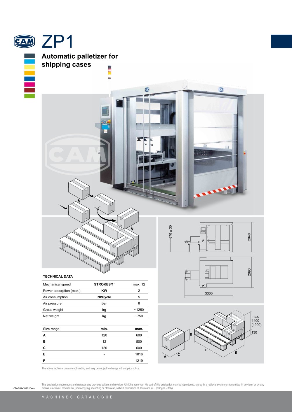 ZP1 automatic palletizer for shipping cases - CAM