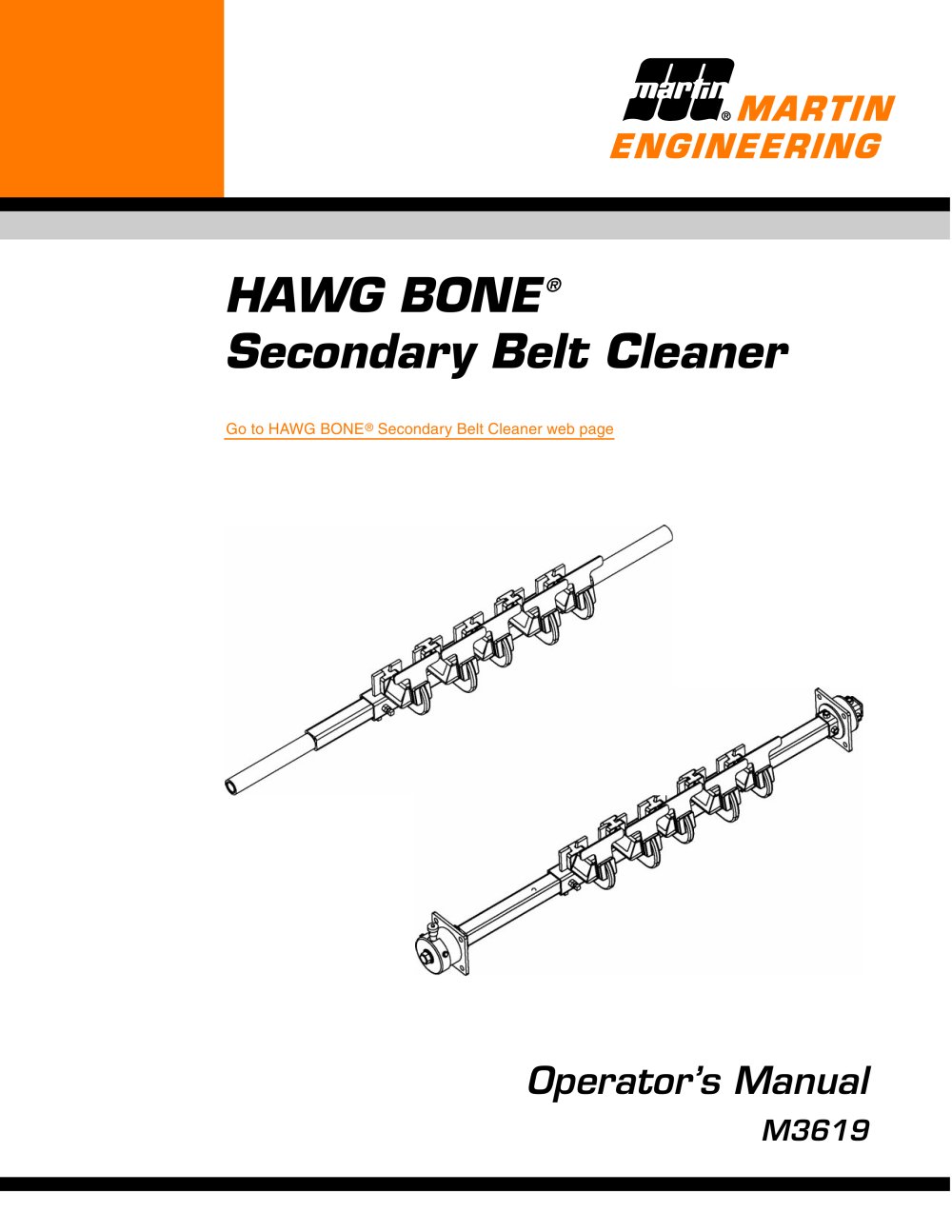 HAWG BONE&reg; Secondary Cleaner - Martin Engineering