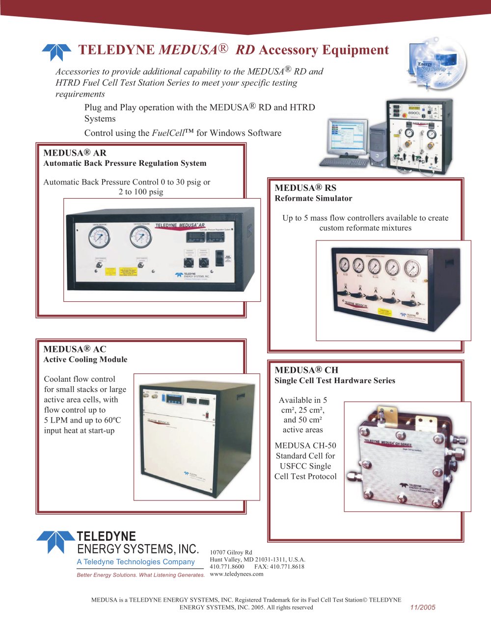 TELEDYNE MEDUSA&reg; RD Accessory Equipment - Teledyne Energy Systems