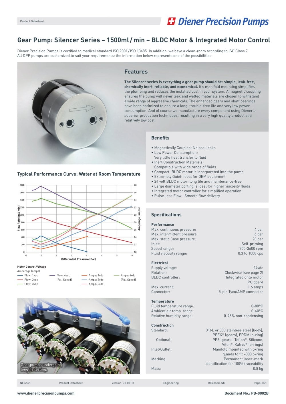 Gear Pump Silencer Series PD-0002 - Diener Precision Pumps