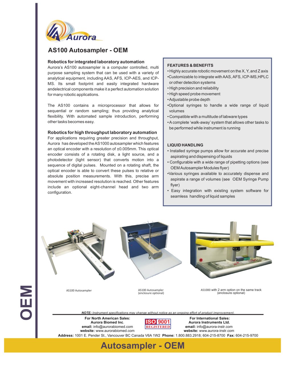 Autosampler - Aurora Instruments