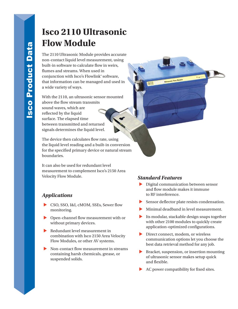 2110 Ultrasonic Module datasheet - Teledyne Isco