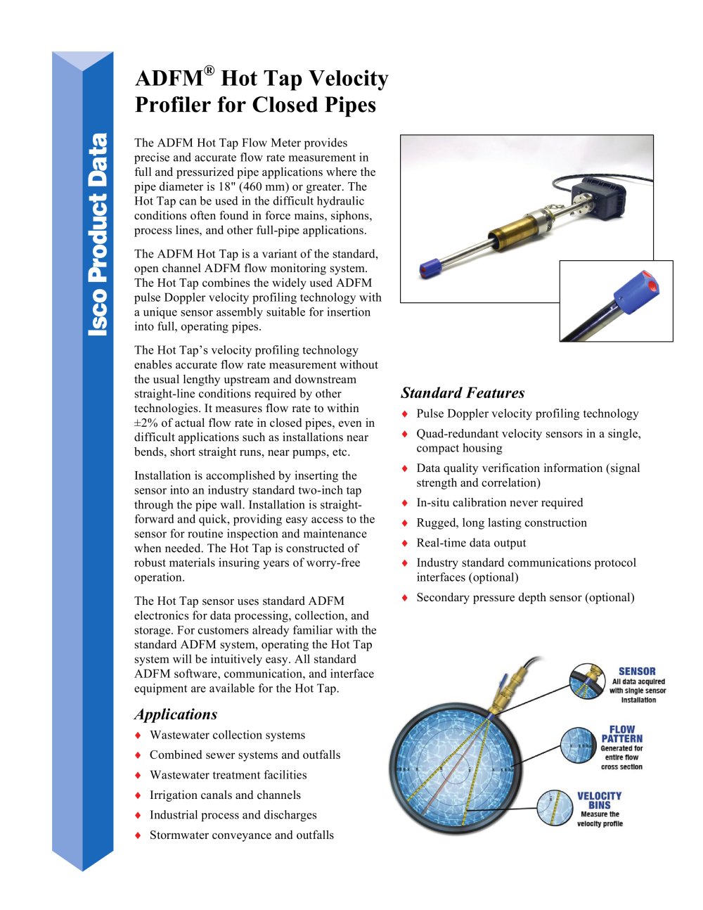 Hot Tap Closed Pipe Velocity Profiler datasheet - Teledyne Isco