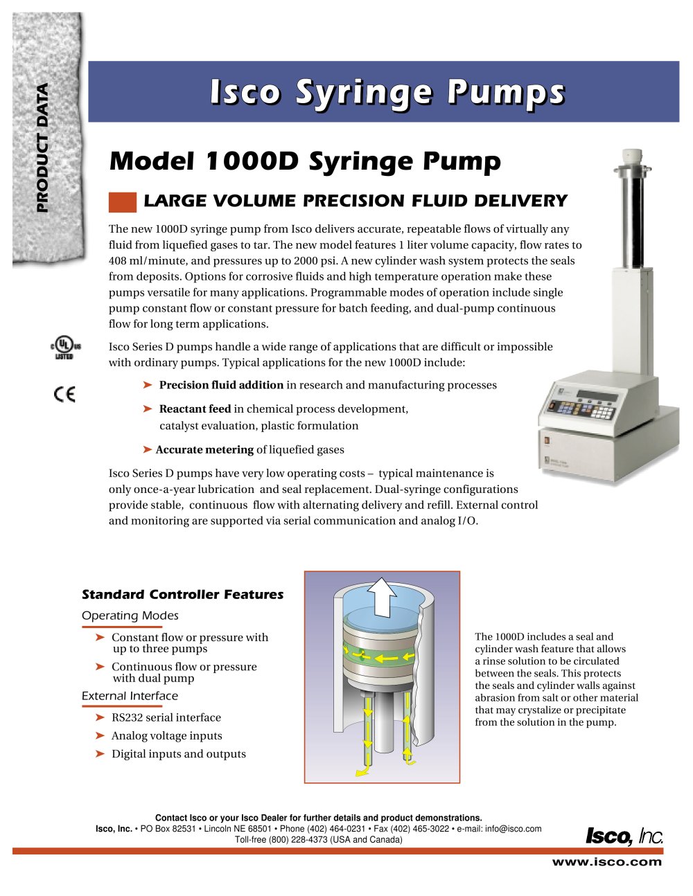 Model 1000D Syringe Pump - Teledyne Isco