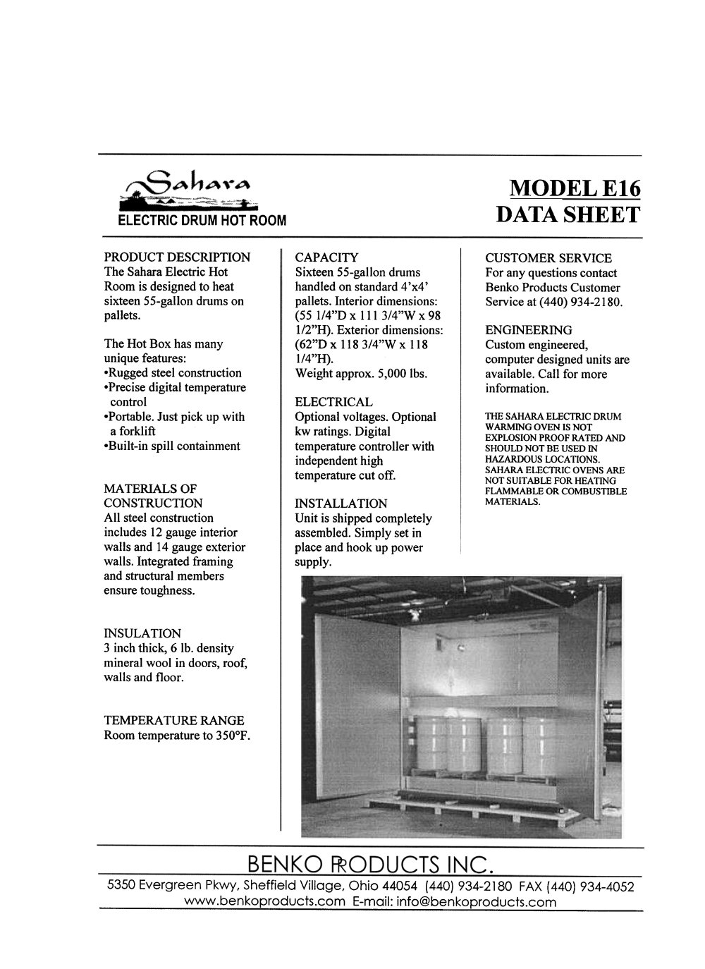 Electric Drum Heater Model E16 - Benko