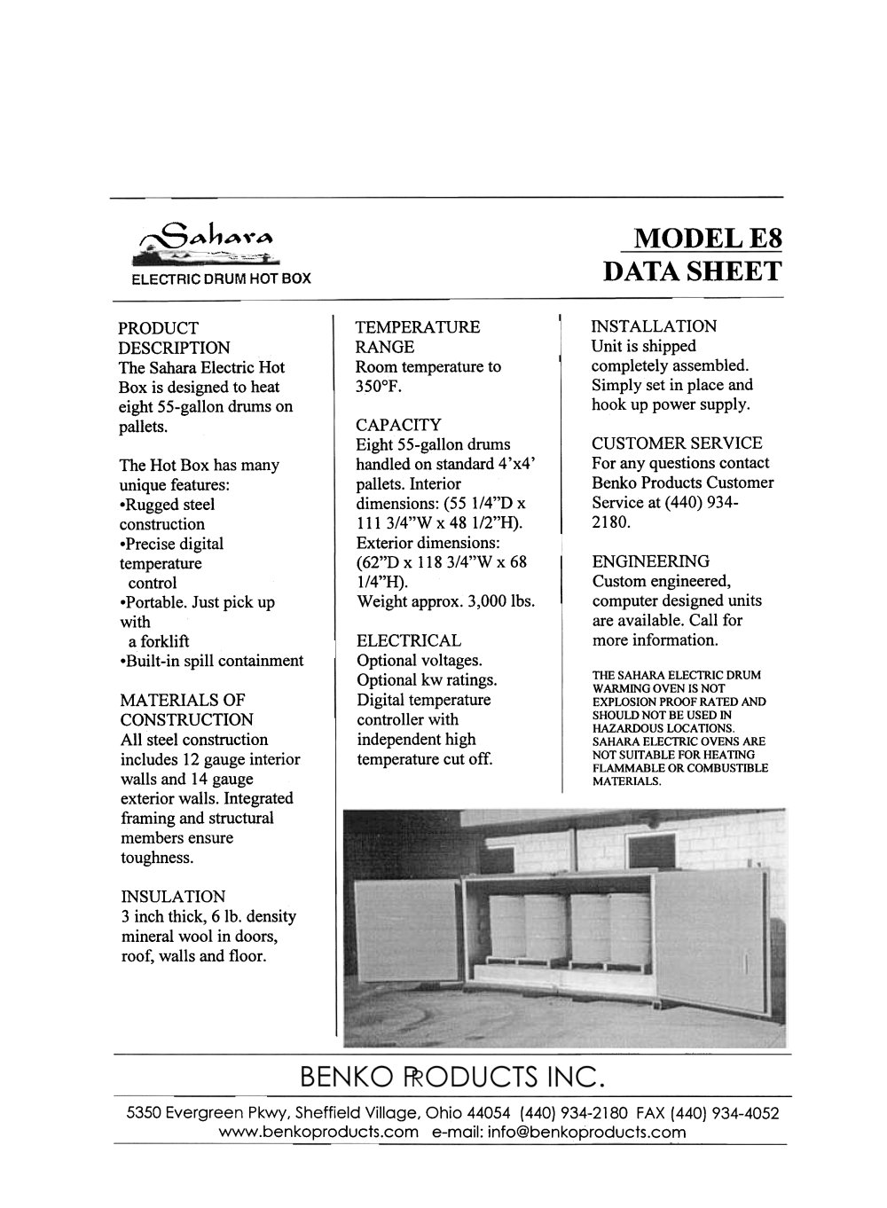 Electric Drum Heater Model E8 - Benko