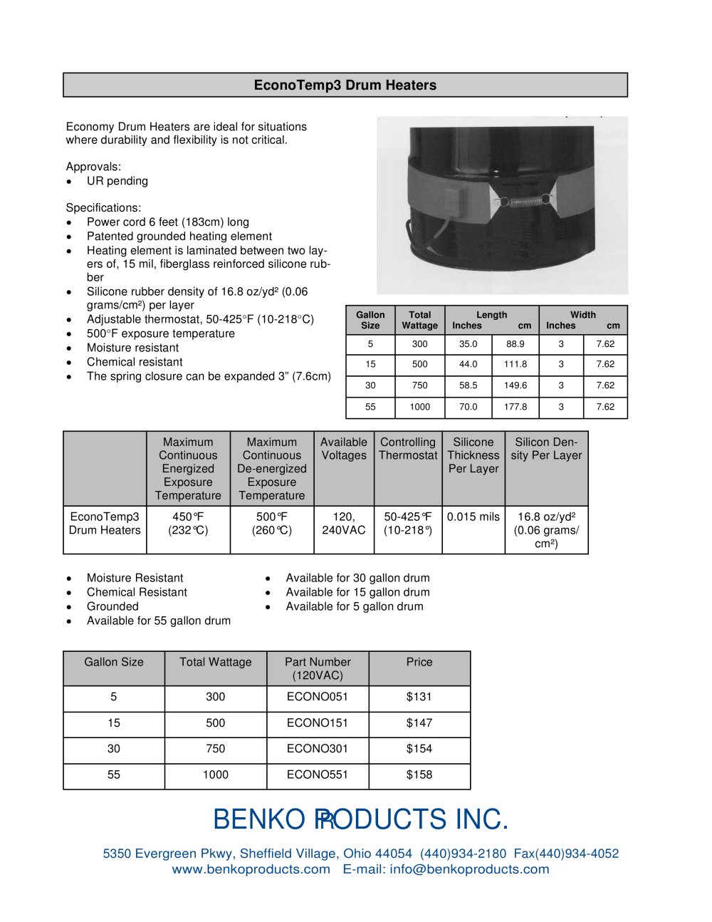 SINGLE DRUM BLANKET HEATERS - Benko