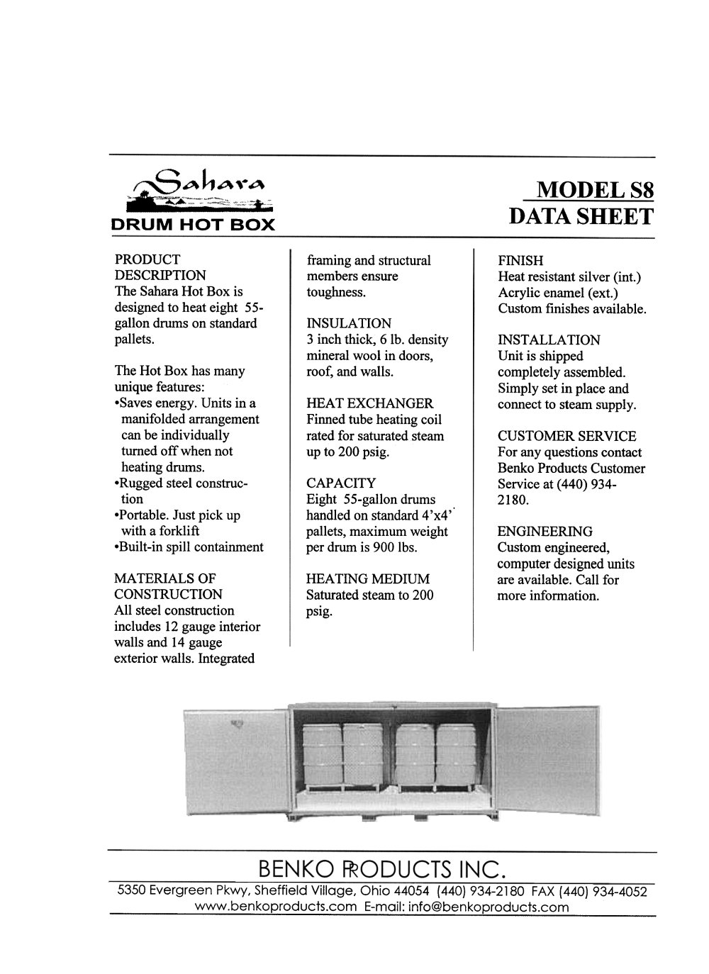 Steam Drum Heater Model S8 - Benko
