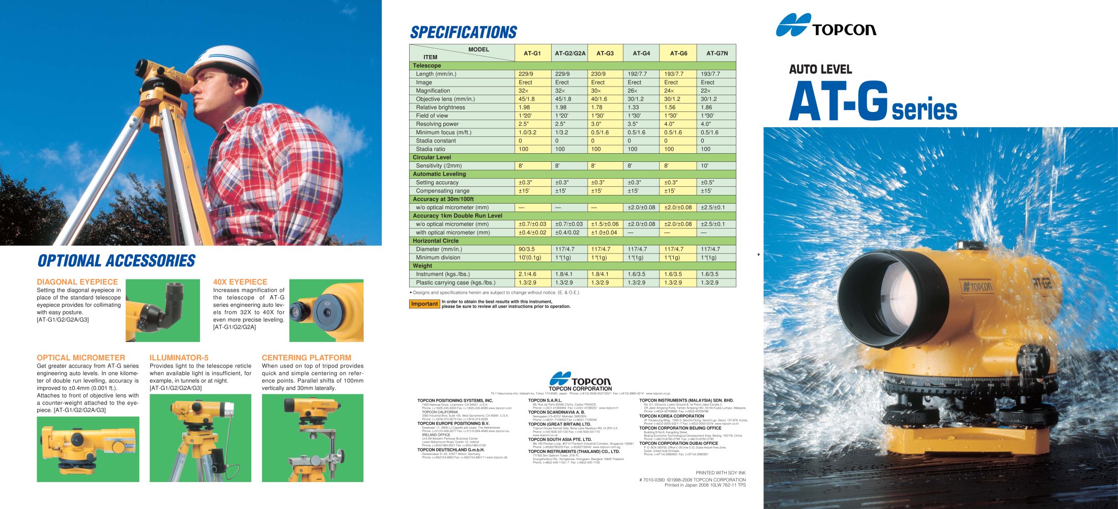 AT-G series  	AUTO LEVEL - TOPCON