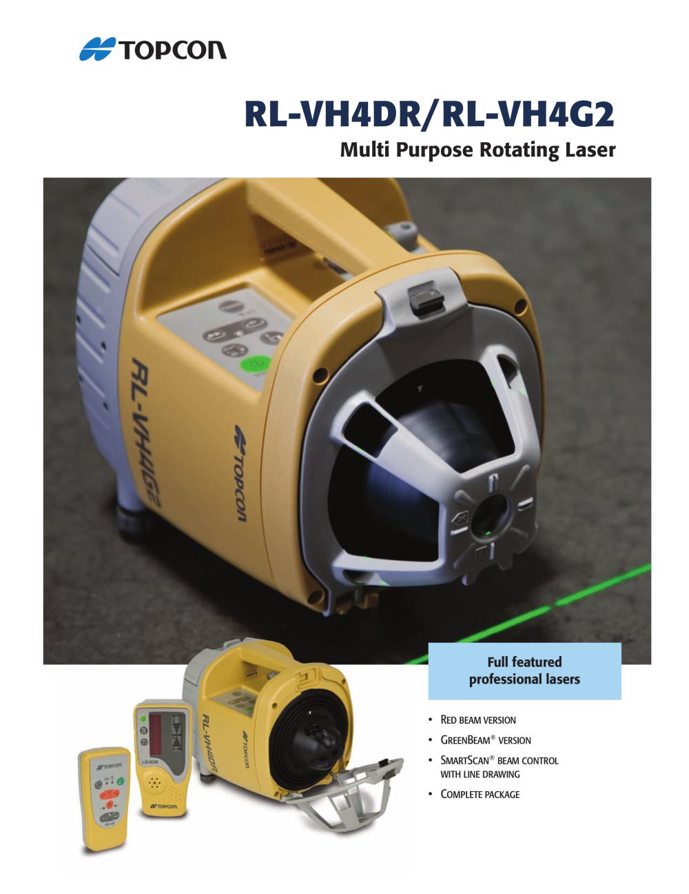 Multi Purpose Rotating Lasers RL-VH4G2/4DR - TOPCON
