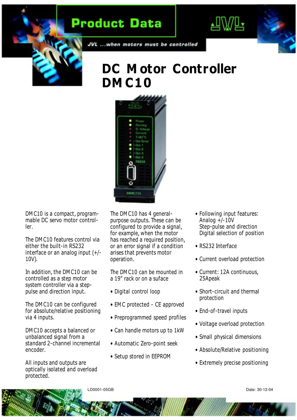 DC Motor Controller DMC10 - JVL
