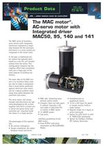 The MAC motor. AC servo motor with integrated driver. MAC50, 95, 140 1nd 141