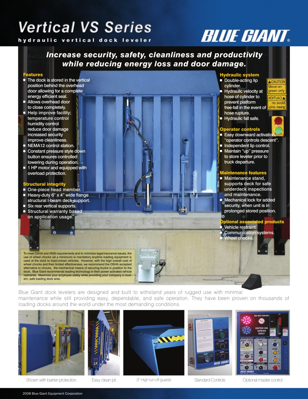Vertical Storing Dock Leveler - Blue Giant
