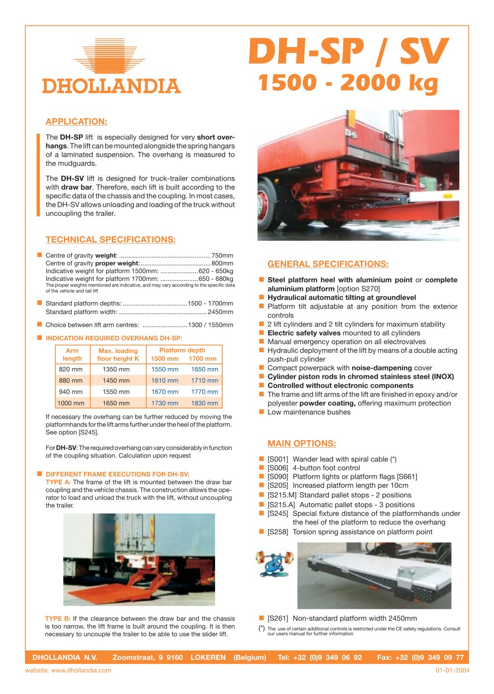 Slider lifts >  DH-SP/SV - Dhollandia