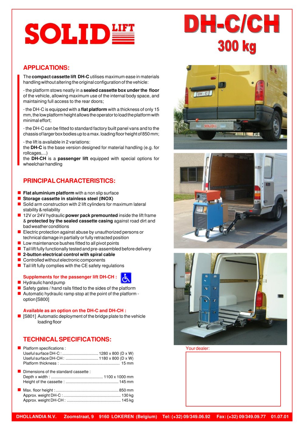 Tail lifts for vans >  DH-C/CH - Dhollandia
