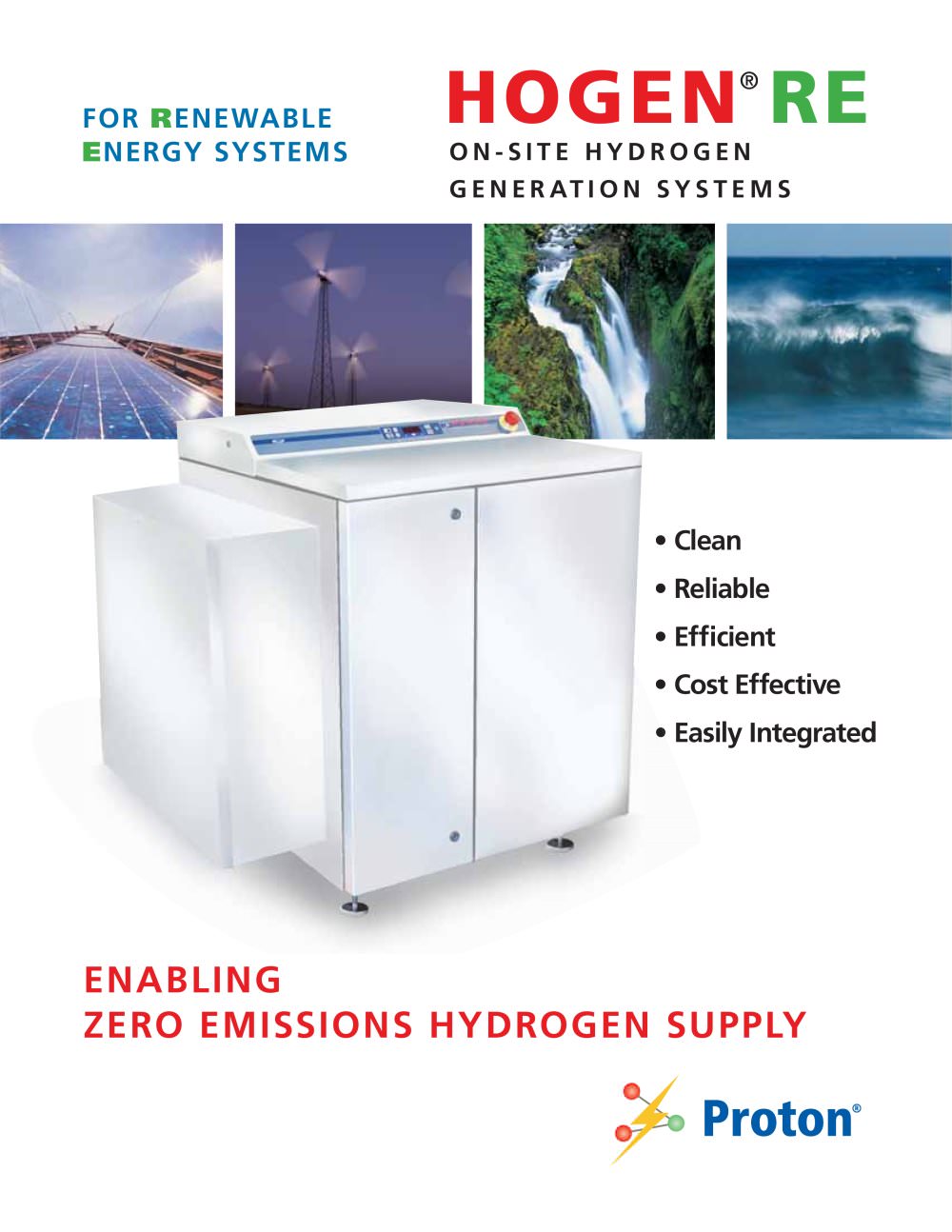HOGEN RE hydrogen generators for renewable systems - Proton Energy Systems