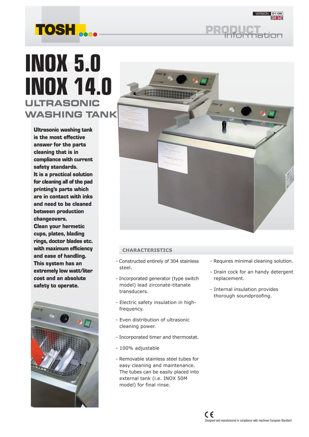 ULTRASONIC WASHING TANK 5.0 14.0 - TOSH