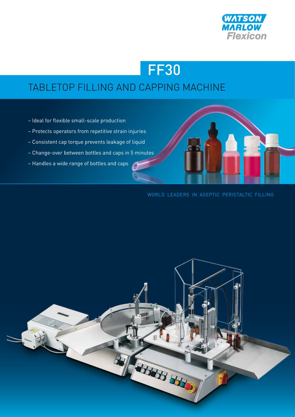 Flexicon FF30 bottle handling system - Watson-Marlow Pumps Group