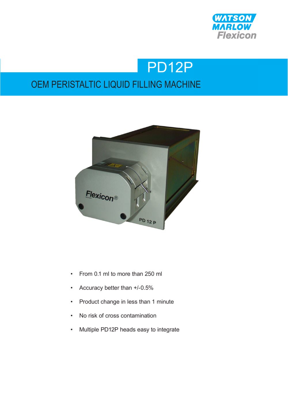 OEM Peristaltic liquid filling machine 0.1ml to 250ml - Watson-Marlow Pumps Group