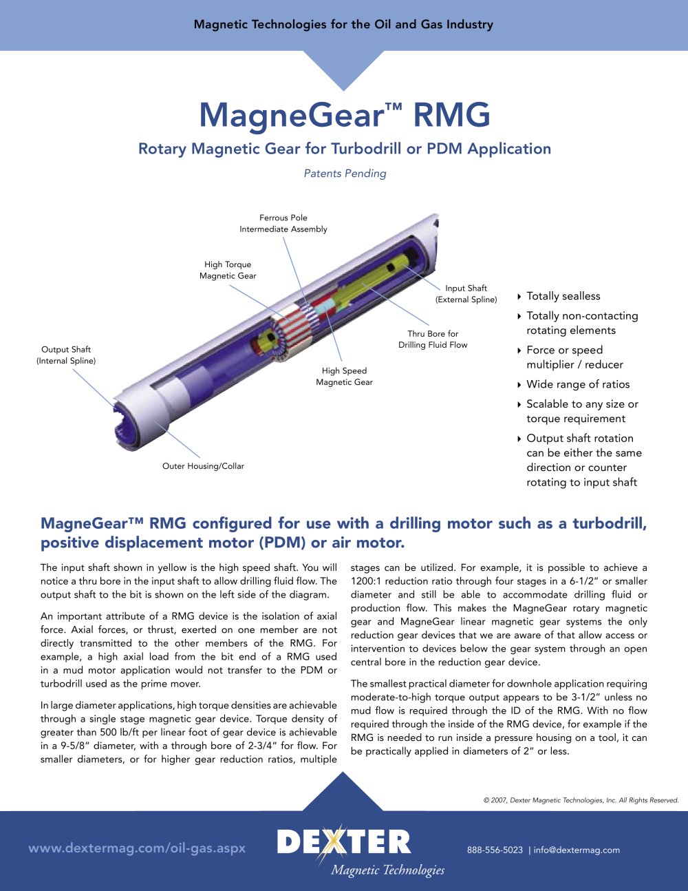 MagneGear Linear and Rotary Magnetic Gears Data Sheet - Dexter Magnetic Technologies