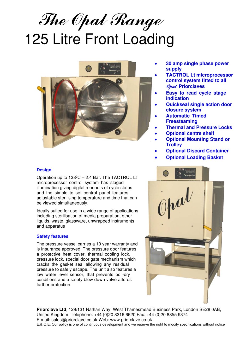 New Opal Range - Priorclave