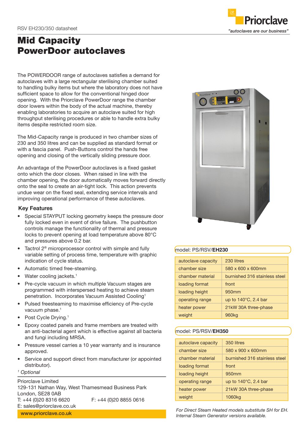 Power Door Priorclave Datasheet - Priorclave