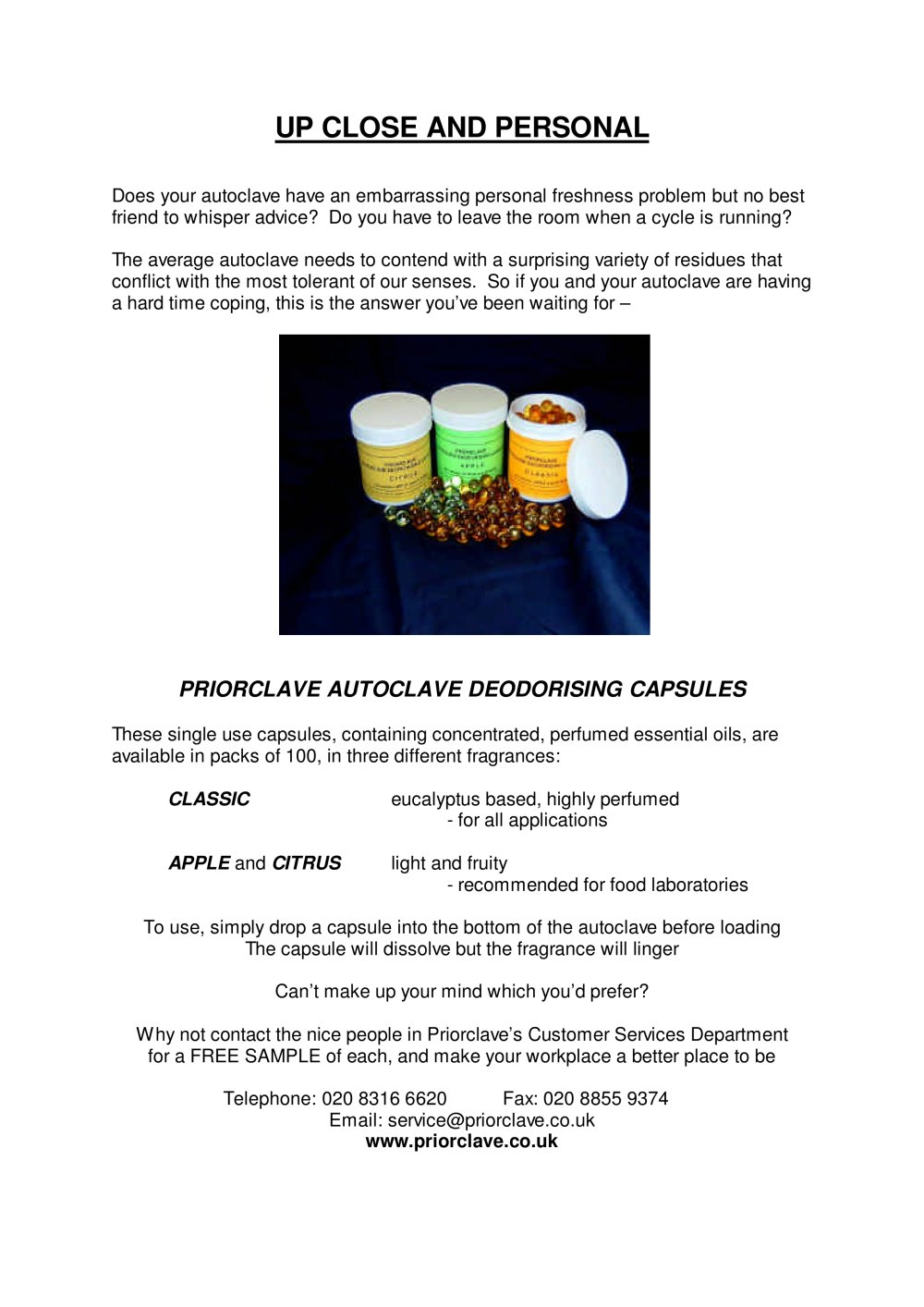 Priorclave Autoclave Consumables - Priorclave