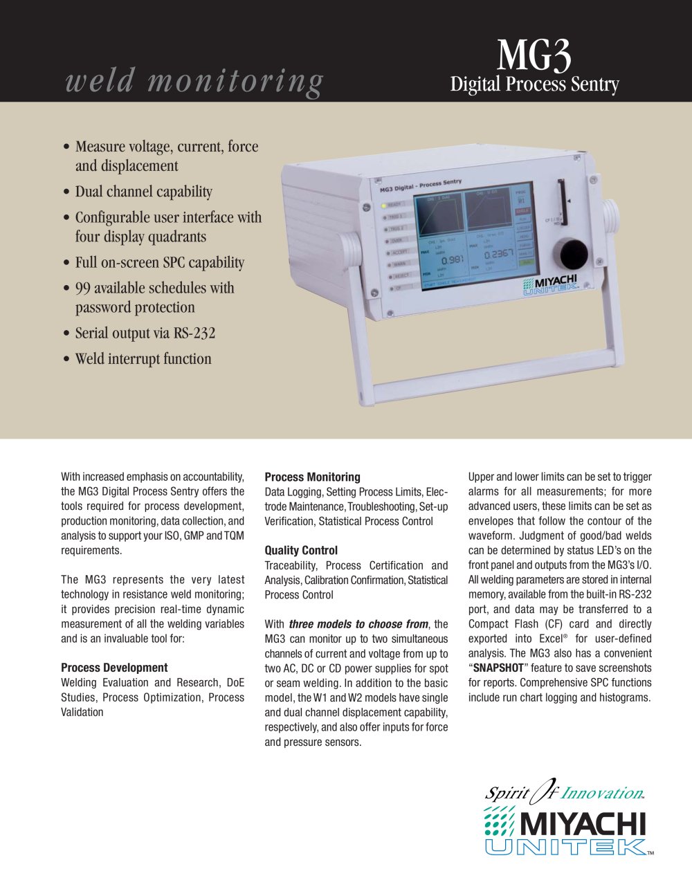 Color Digital Weld Monitor - Miyachi