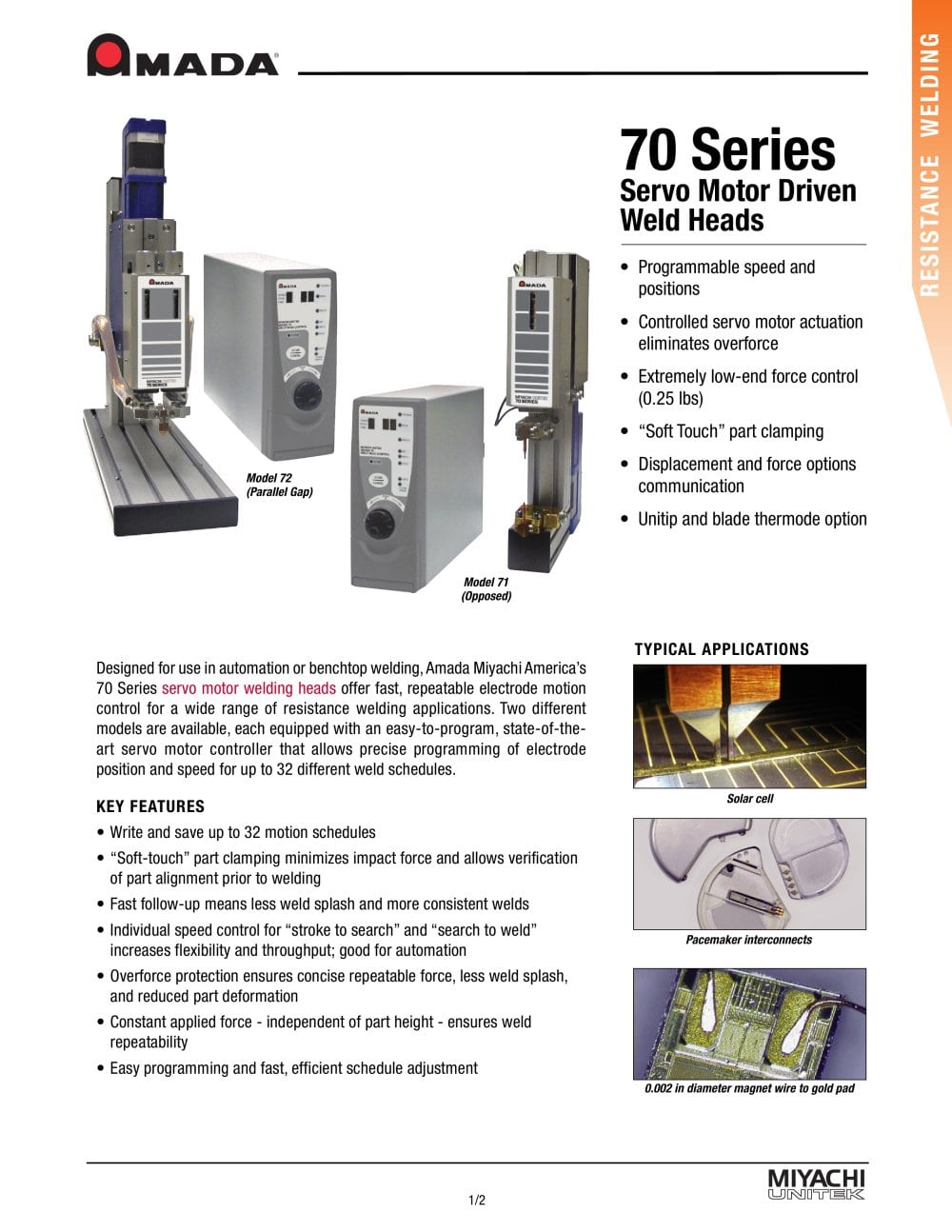 High Force Servo-Motor Driven Weld Head - Miyachi