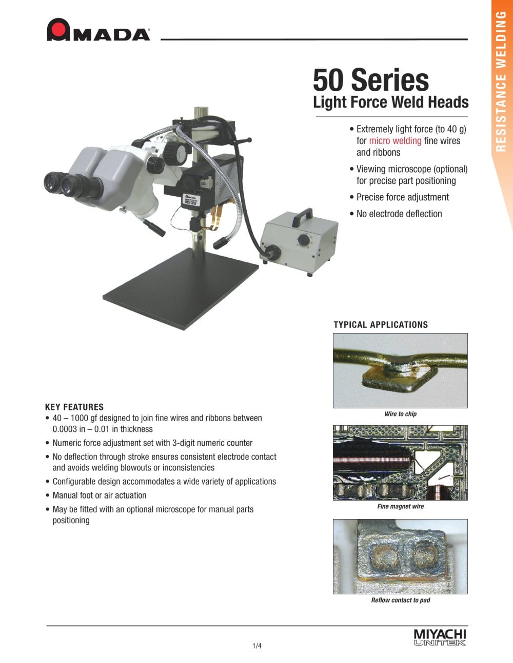 Light Force Microjoining Weld Heads - Miyachi