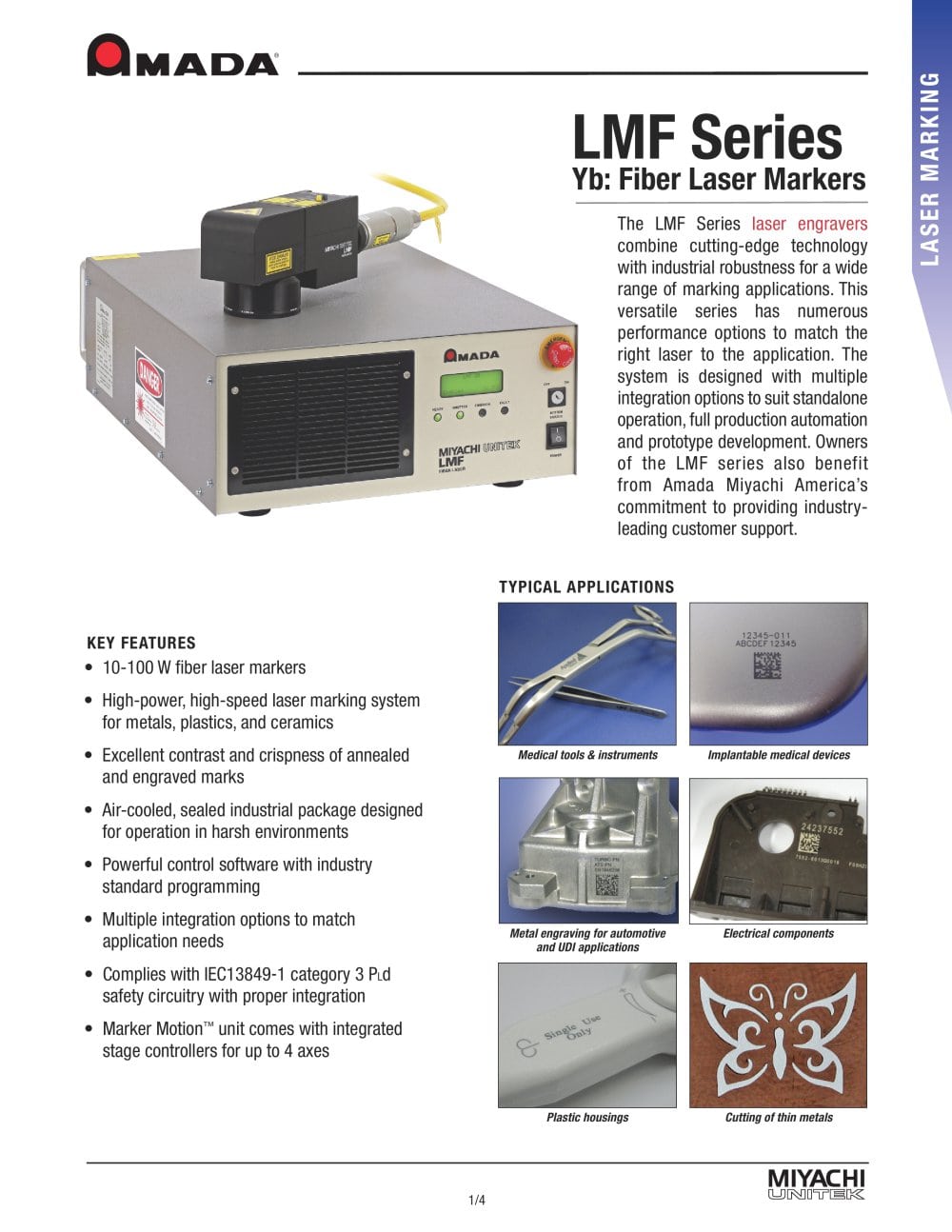 LMF Series Fiber Laser Markers - Miyachi