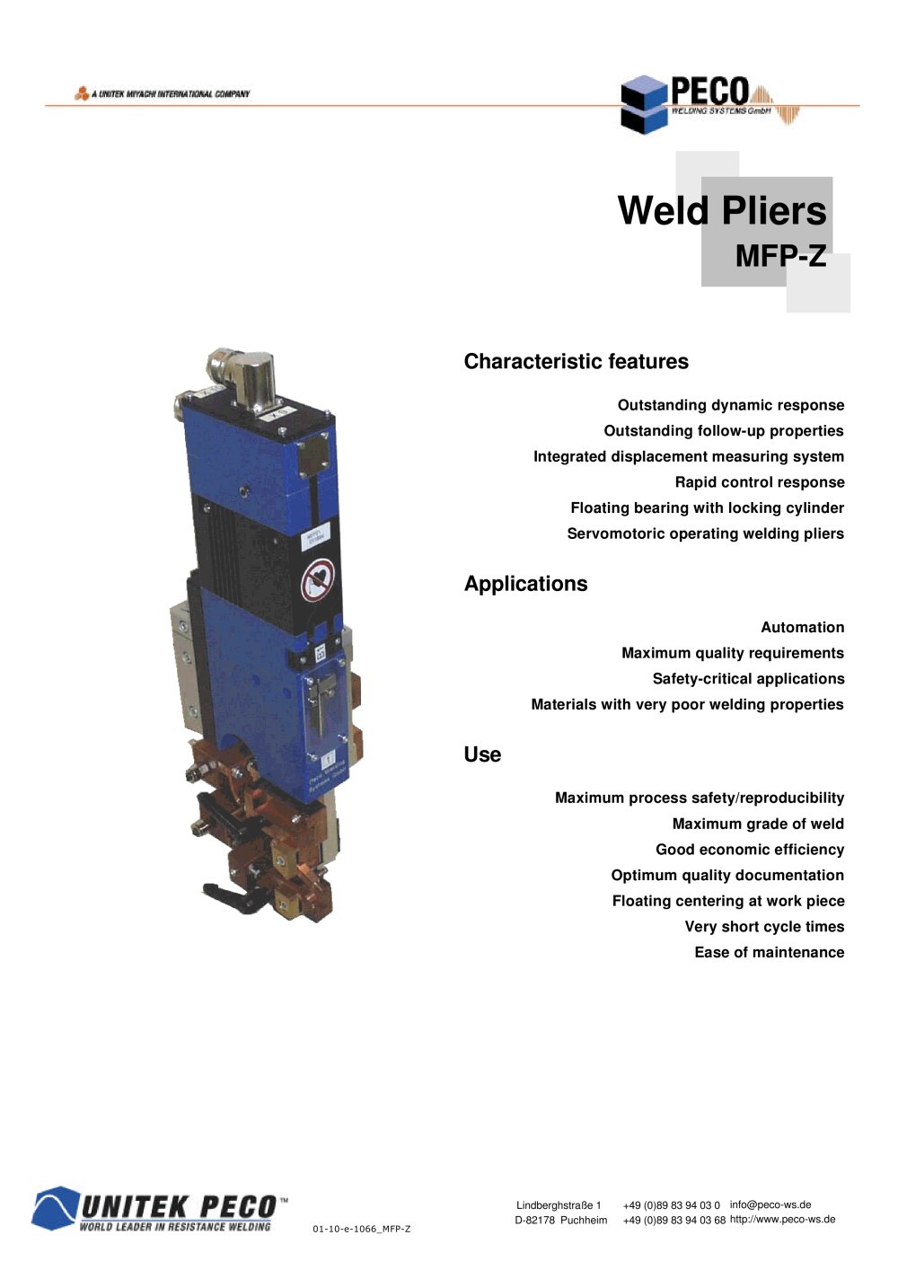 Pincer Weld Heads - Miyachi
