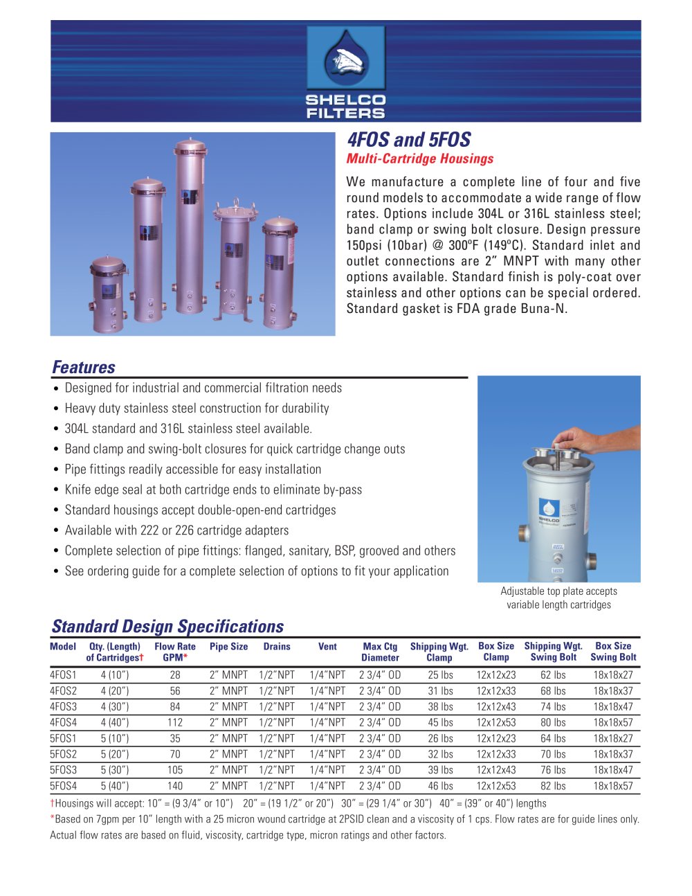 4FOS and 5FOS Multi-Cartridge Housings - Shelco Filters