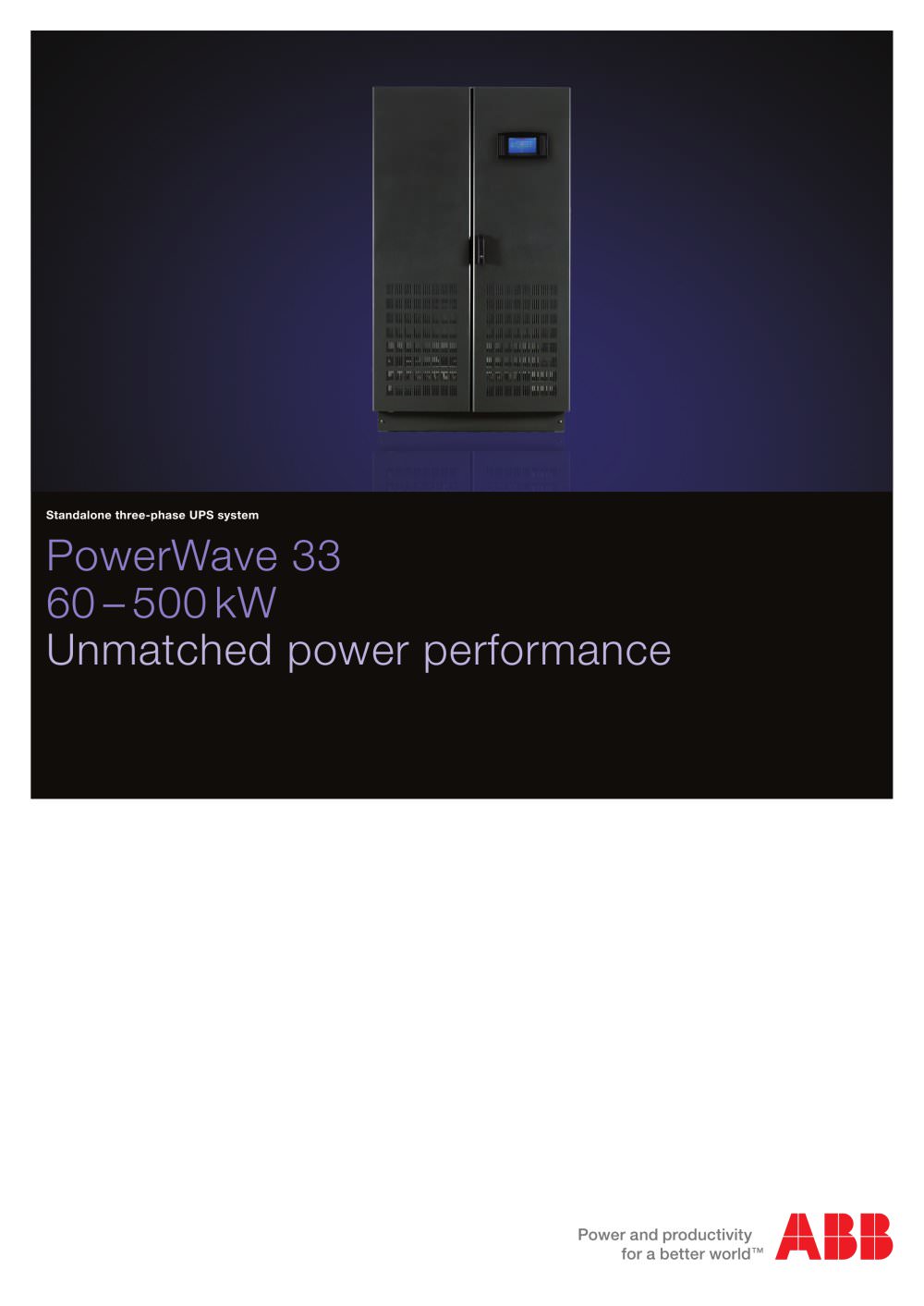 PowerWave 33: Three-phase on-line UPS 60-500kW - Newave