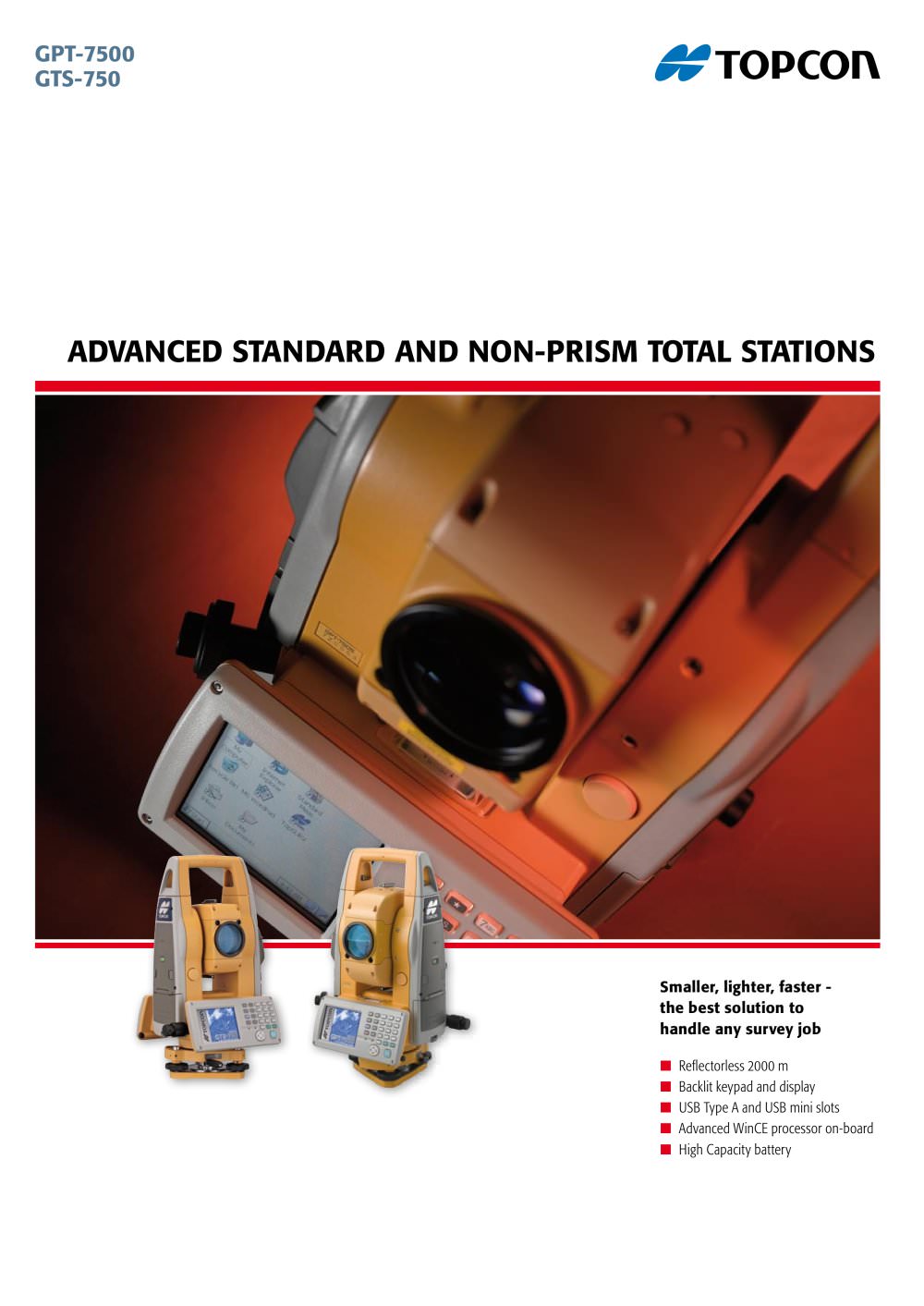 Advanced Standard and Non-Standard Total Stations (GPT-7500, GTS-750) - TOPCON EUROPE POSITIONING