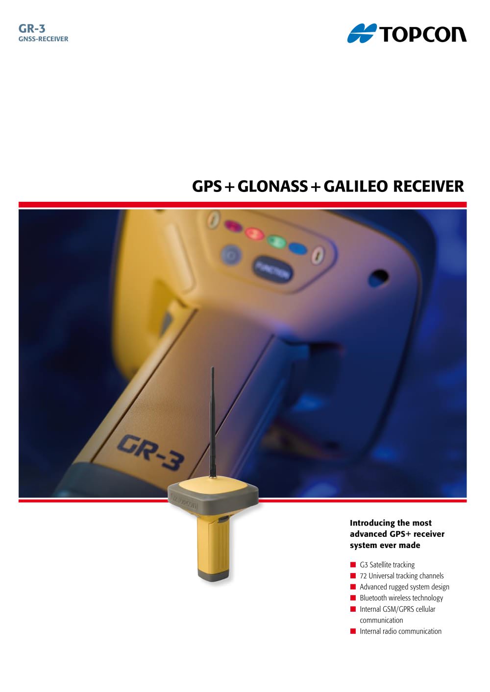 GPS+GLONASS+GALILEO Receiver (GRS-3) - TOPCON EUROPE POSITIONING