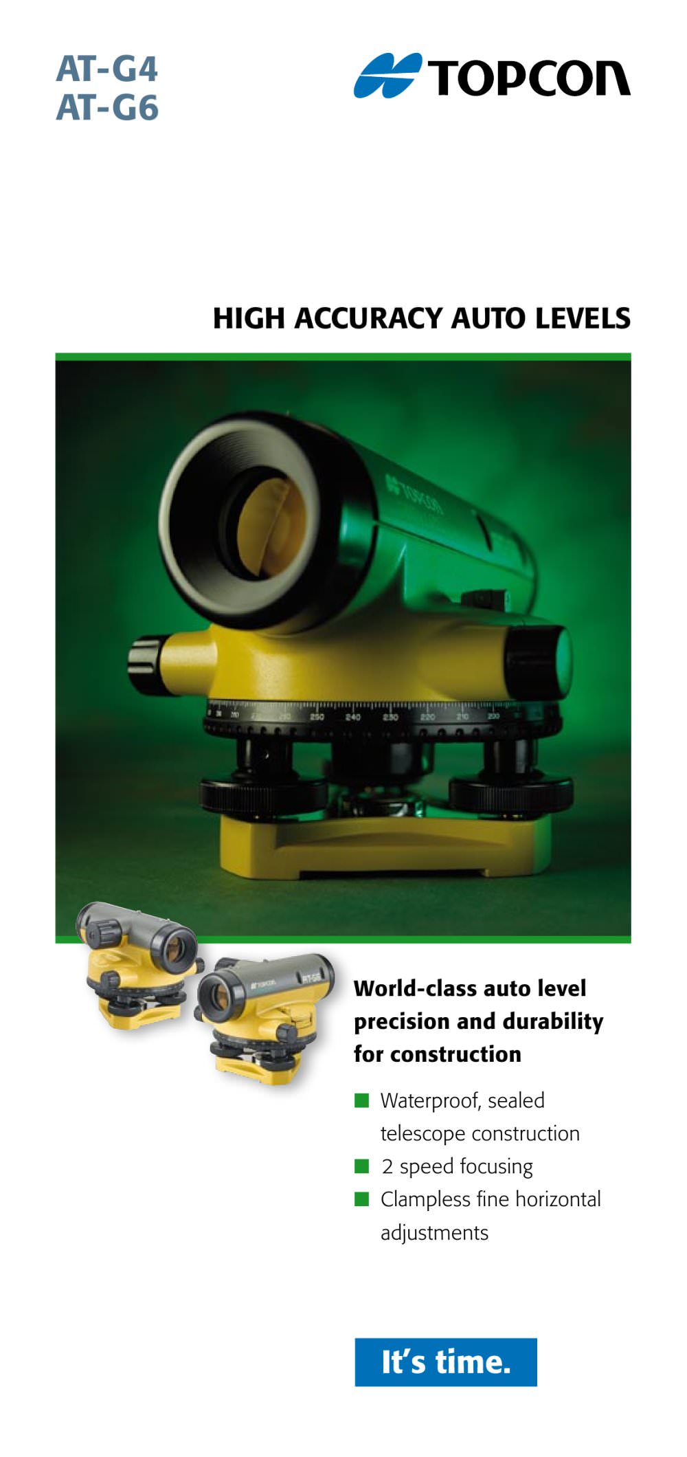 High Accuracy Auto Levels (AT-G4, AT-G6) - TOPCON EUROPE POSITIONING