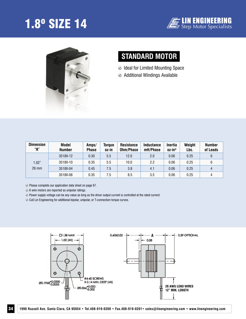 1.8&ordm; SIZE 14 - Lin Engineering