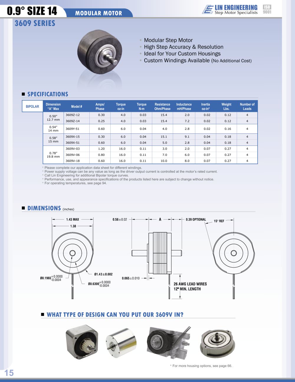 MODULAR MOTOR 3609 SERIES - Lin Engineering