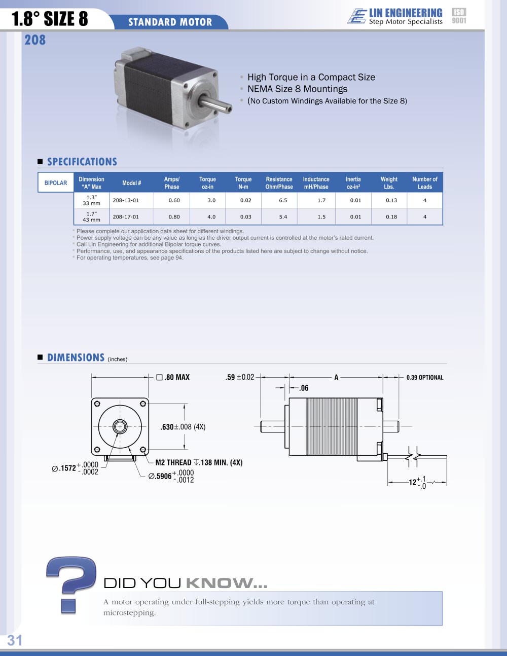 STANDARD MOTOR - Lin Engineering