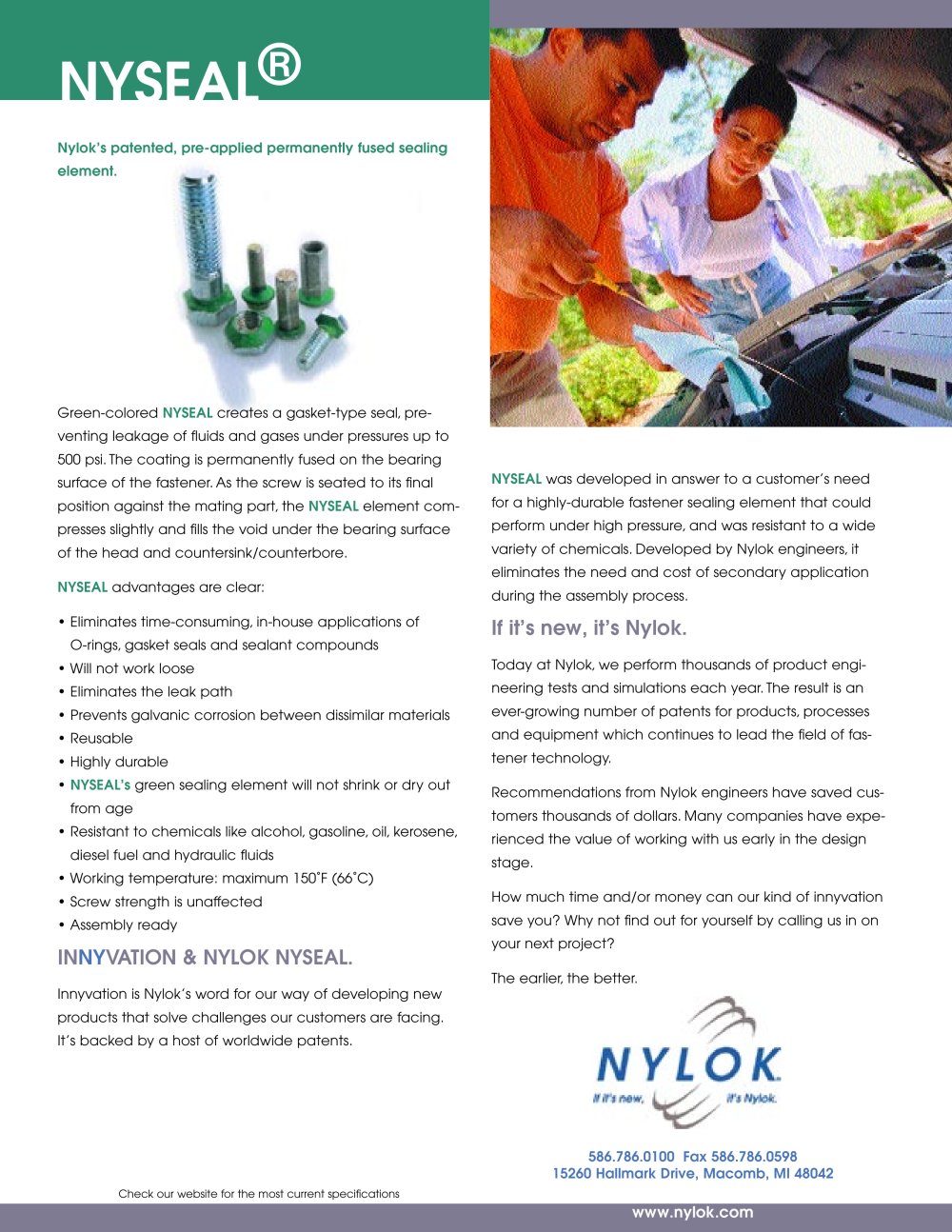 NYSEAL&reg; Pre-applied Fused Sealing Element - Nylok